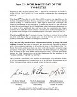 Declaration of Bad Camberg VW World Wide Beetle Day