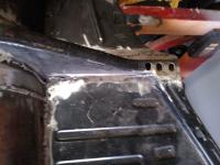 Floor pan welding on 64 dune buggy