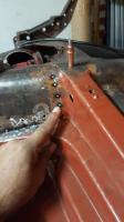 Floor pan welding on 64 dune buggy