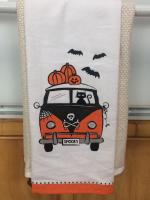 Bus Halloween Dish Towel