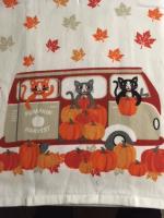 Halloween towel with cats