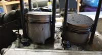 jugs removed, pistons and inside case pics