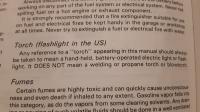 haynes manual torch warning