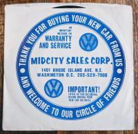 VW warranty and service message 45 RPM record