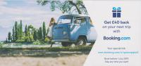 Booking.com leaflet featuring 1968~70 VW Type 2 campervan