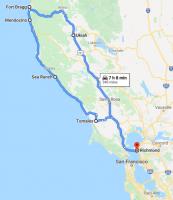 Day trip to Fort Bragg (from Richmond, CA) and back. May 23rd, 2020