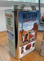 Retro style coleman fuel can label westfalia