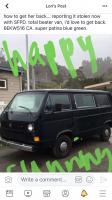 Stolen VW Vanagon 83 SF, CA