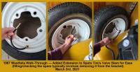 Stem Valve Extension on Spare for ease (1967 Westfalia Walk-Through)
