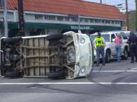 flipped bus