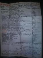 My build sheet