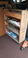 Spare tire cabinet shelves