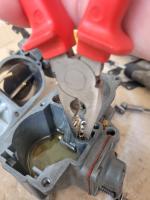 Solex carb accel pump check ball removal