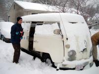 bus in the snow