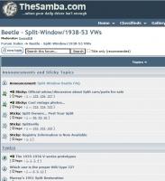 Green icons show which threads have new posts in a Forums area