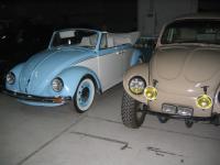 baby blue convertible and baja bug