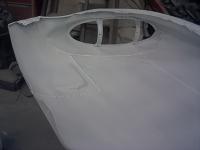 Prepping for paint-rear of car