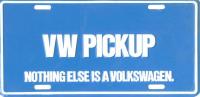 V.W. Pick up License Plate