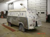 '76 Westy Masked off for sealer