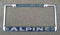 Alpine Asheville North Carolina dealership license plate frame