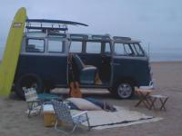 On the Beach a 1967 21 Window Deluxe Bus