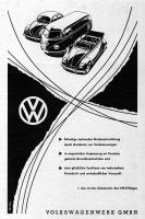 VW ad with Split Beetle and Barndoor Bus