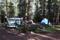 1966 Deluxe bus at camp site